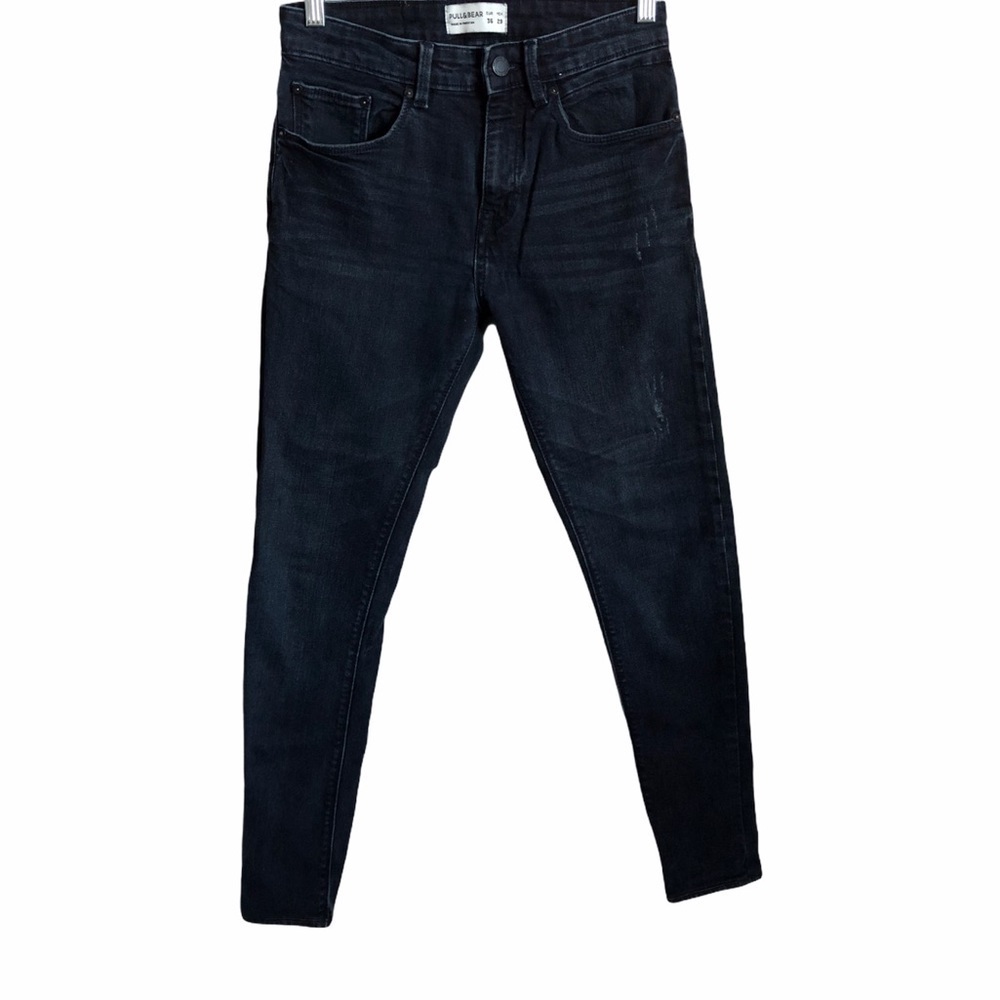 Pull&Bear ASOS‎ Black Distressed Skinny Denim Jeans